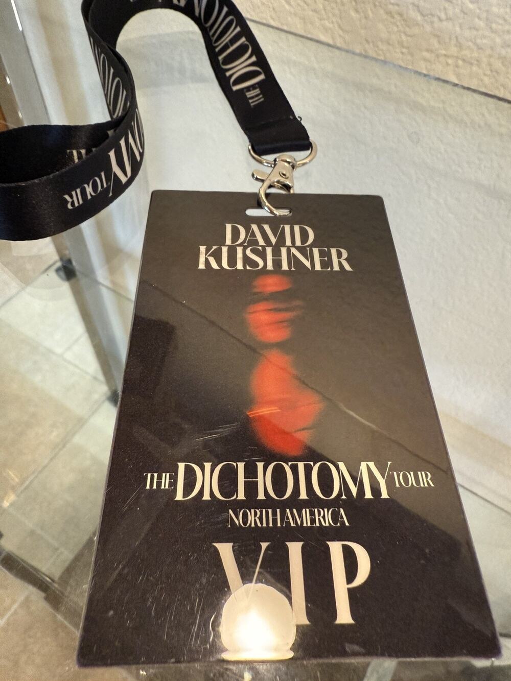 David Kushner The Dichotomy Tour North America VIP Badge Pass Lanyard 2024